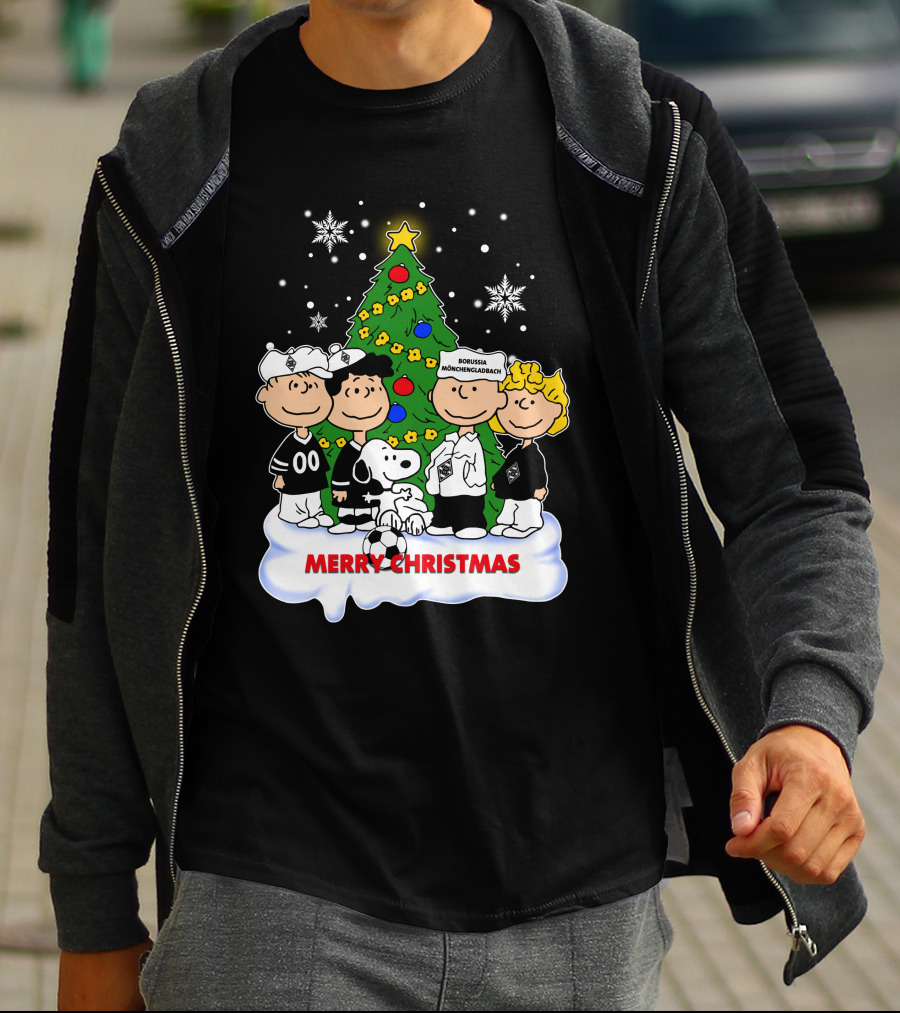 Borussia Mönchengladbach Merry Christmas Charlie Brown And Snoopy T-Shirt