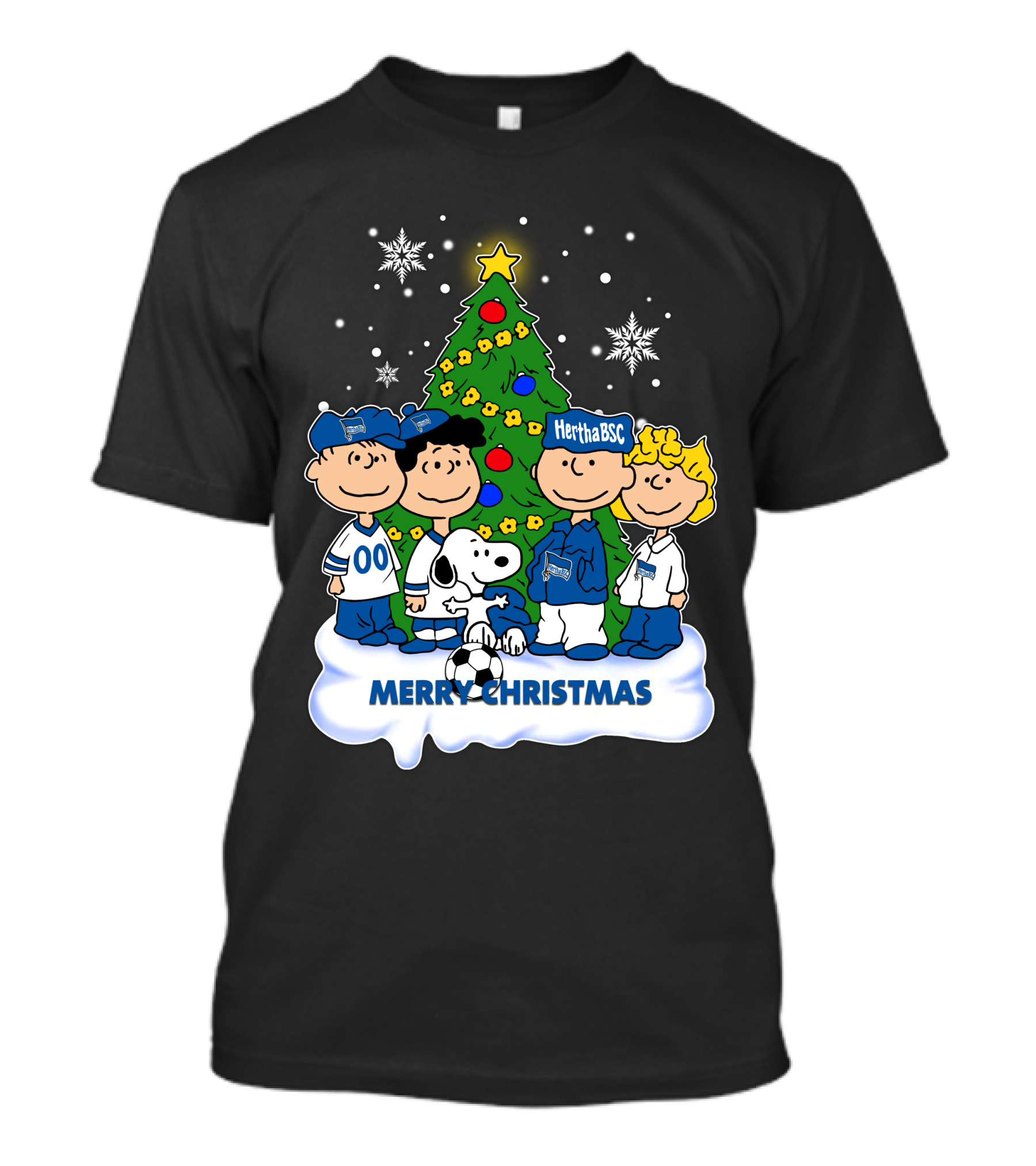 Hertha BSC Peanuts Merry Christmas Tree Scene T-Shirt