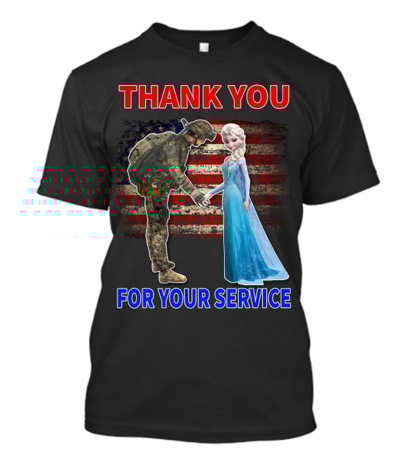 Thank You For Your Service Elsa Soldier American Flag T-Shirt