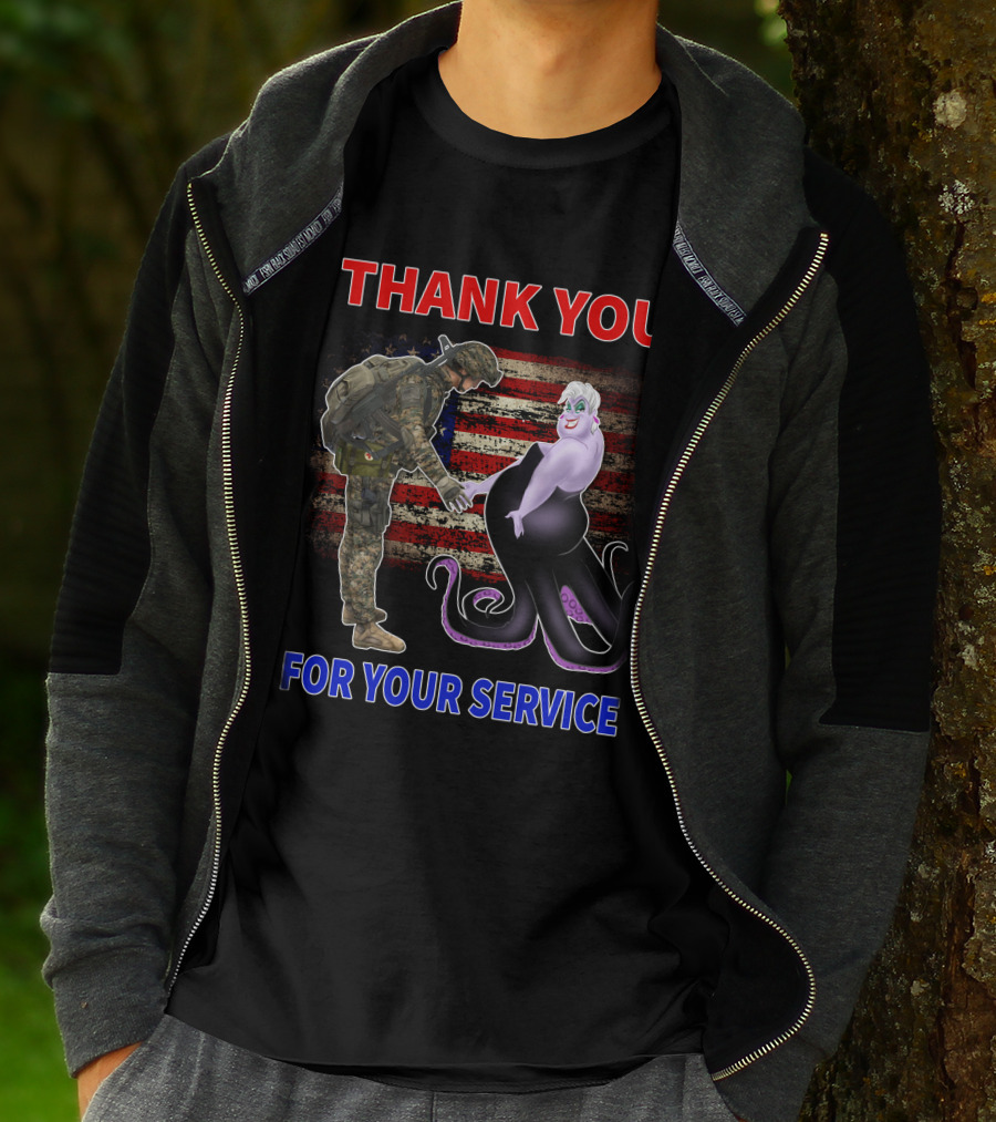Thank You For Your Service Ursula Soldier American Flag T-Shirt