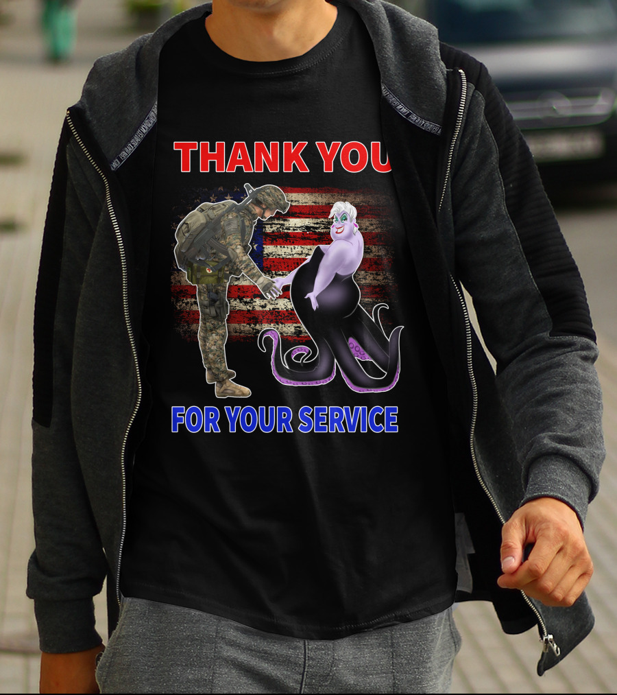 Thank You For Your Service Ursula Soldier American Flag T-Shirt