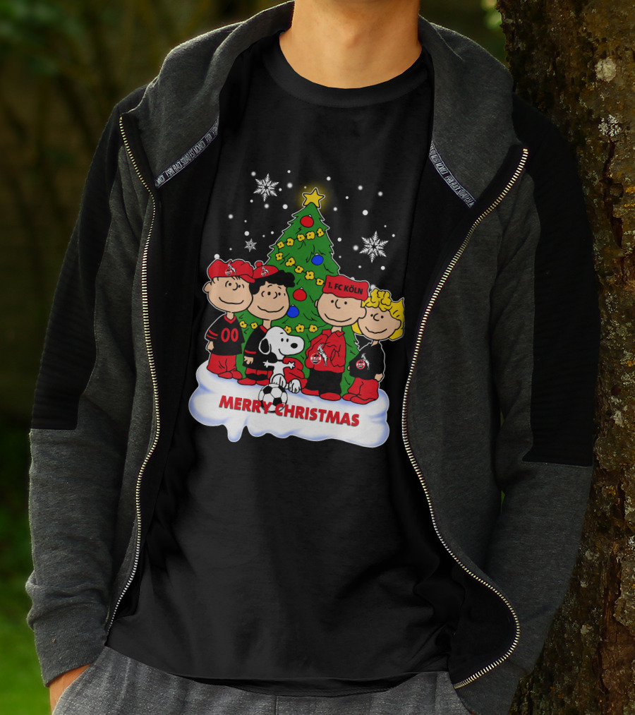 Merry Christmas 1. FC Köln Peanuts Characters Snowflakes T-Shirt