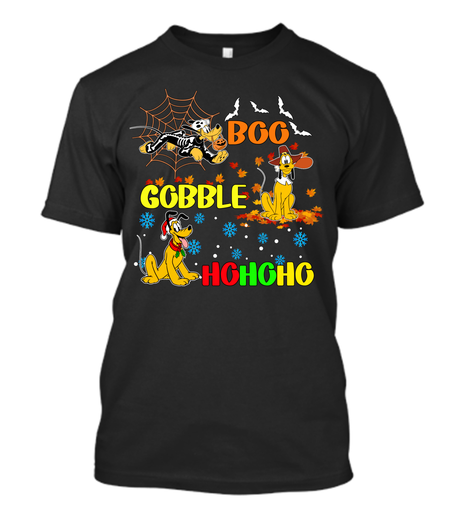 BOO Gobble HoHoHo Pluto HalloThanksMas T-Shirt