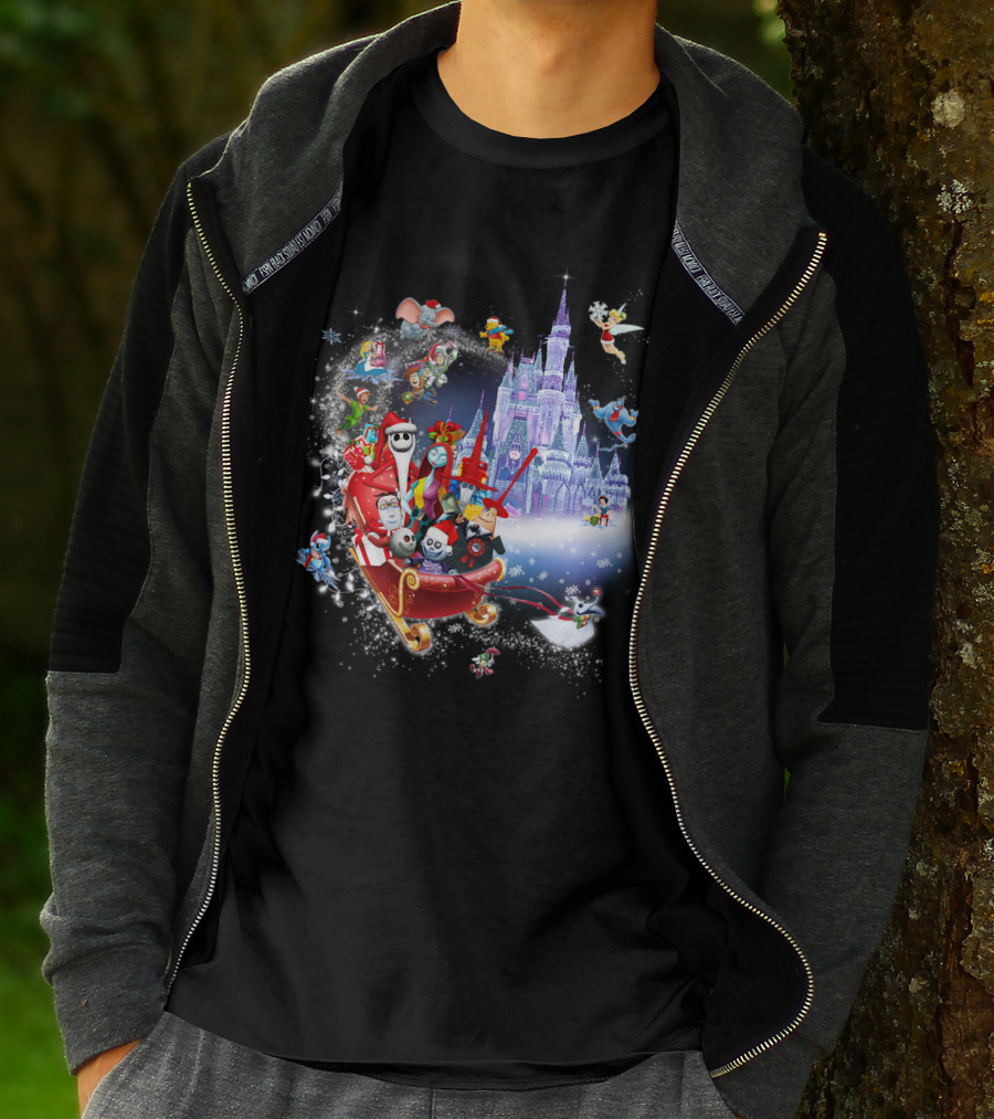 Jack Christmas Nightmare Before Christmas Disney Castle Crossover T-Shirt
