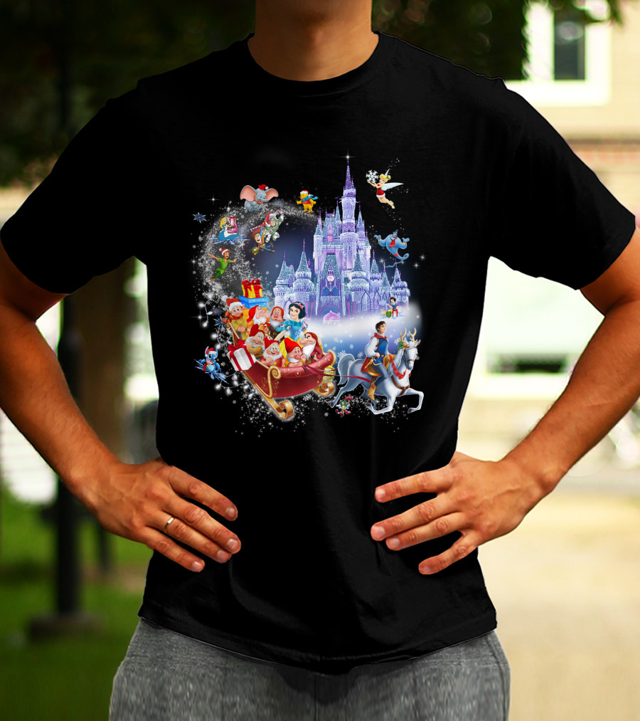 Snow White And Disney Friends Christmas Castle Adventure T-Shirt