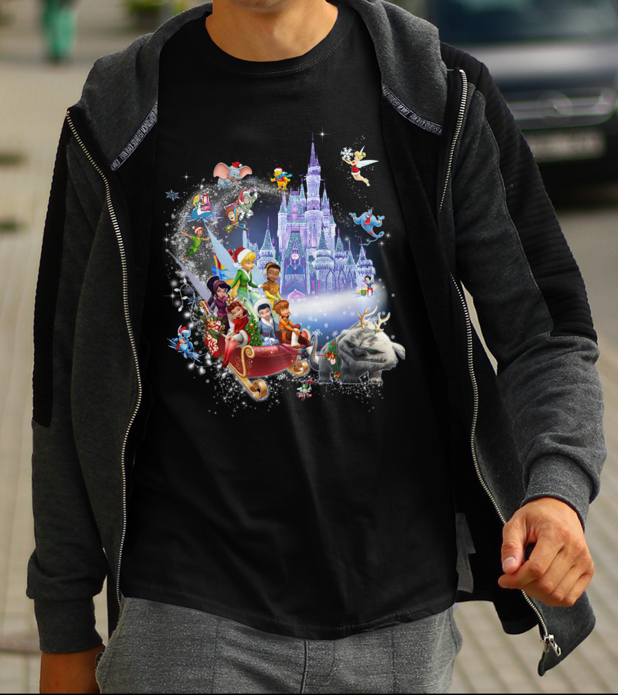 Disney Tinkerbell And Friends Christmas Castle Holiday Magic Adventure T-Shirt
