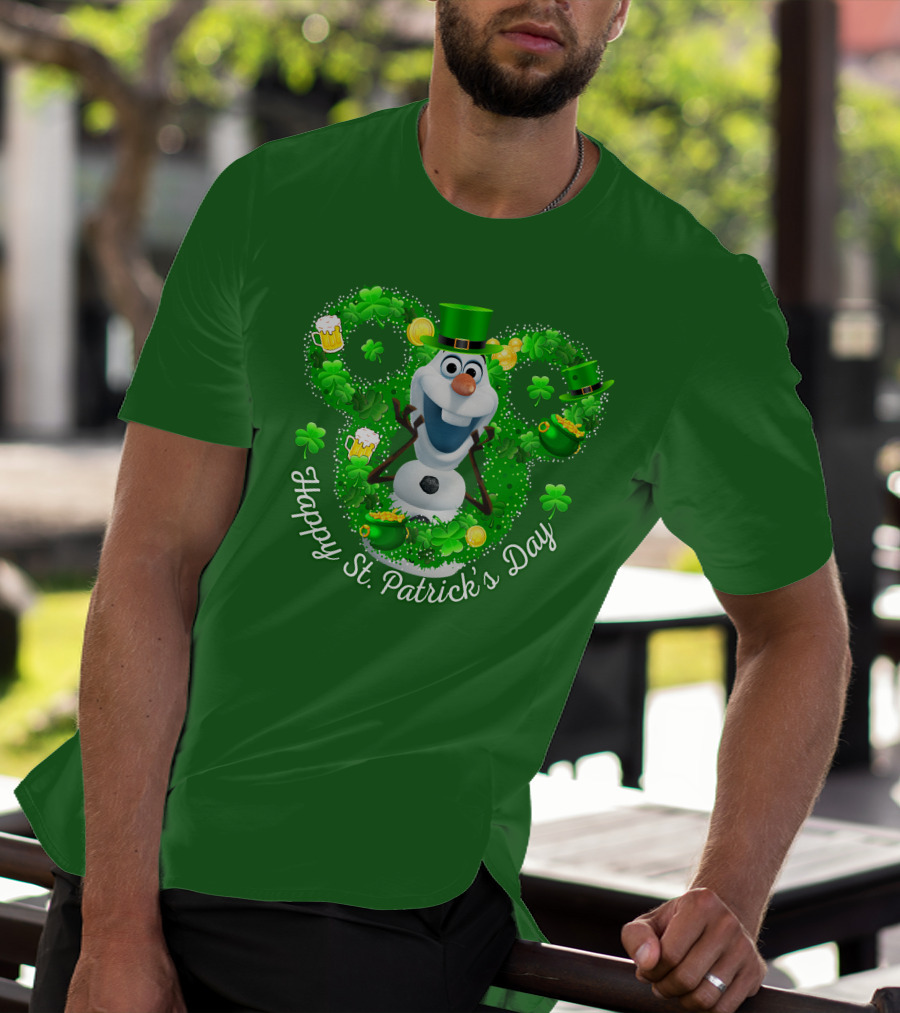 Olaf Happy St. Patrick's Day Shamrocks And Gold T-Shirt