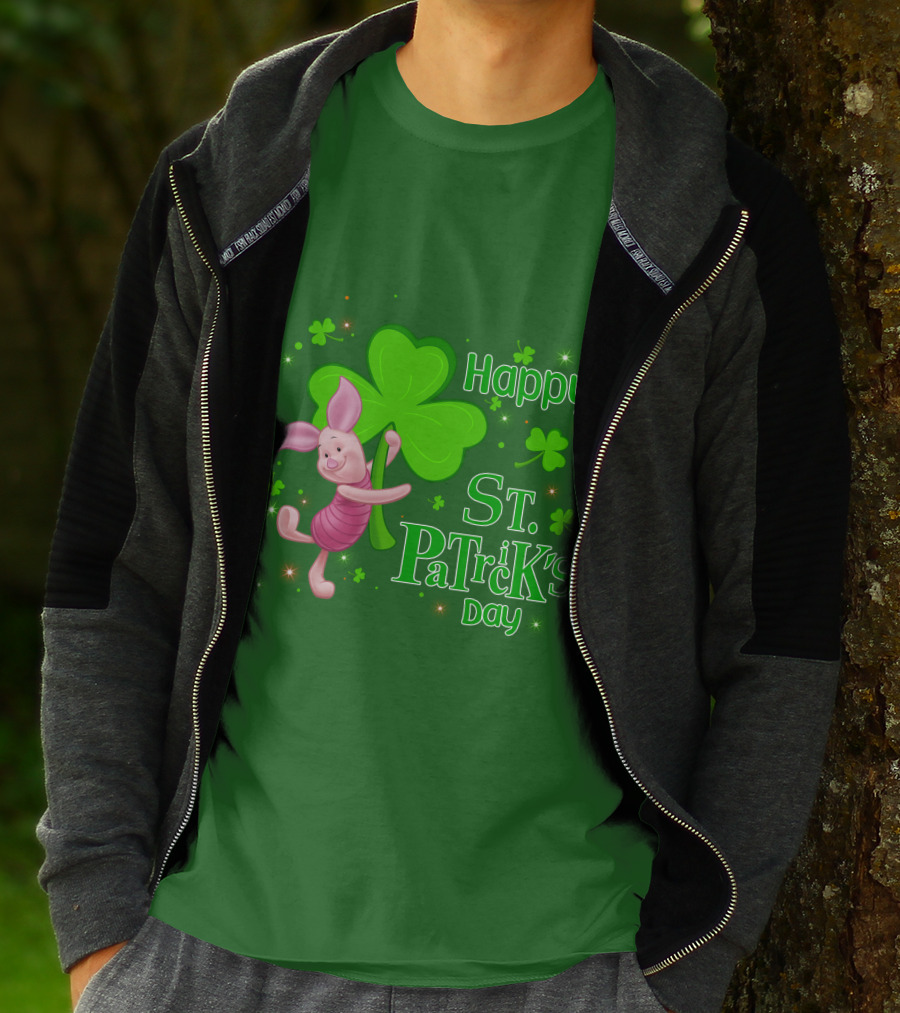 Happy St. Patrick's Day Piglet Shamrock T-Shirt
