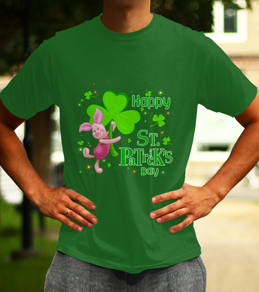 Happy St. Patrick's Day Piglet Shamrock T-Shirt