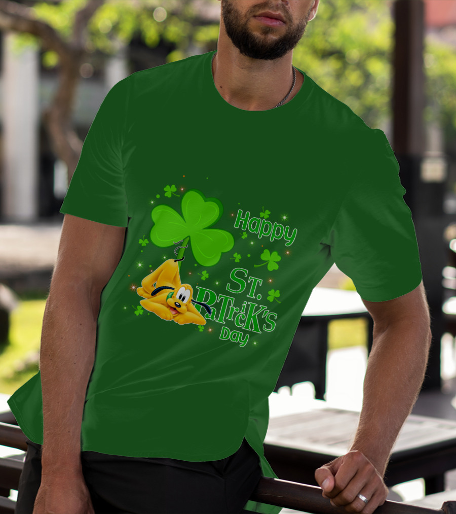 Happy St Patrick's Day Pluto Shamrock T-Shirt
