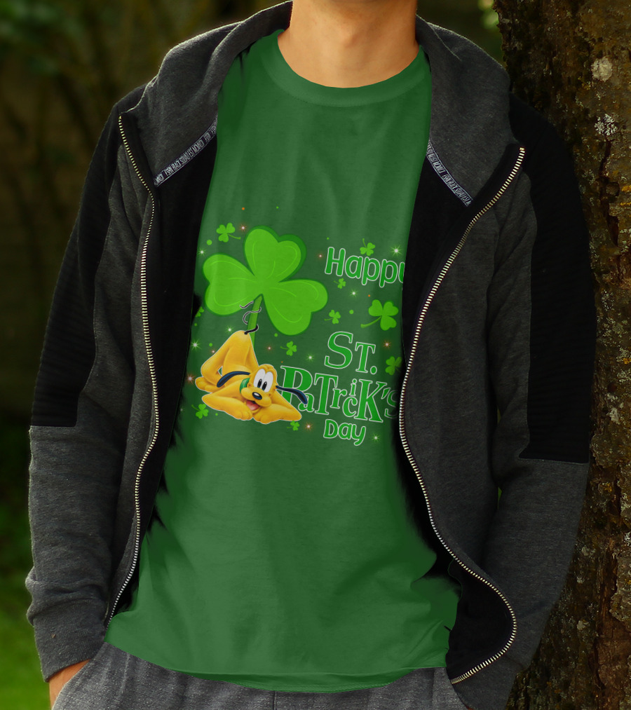 Happy St Patrick's Day Pluto Shamrock T-Shirt