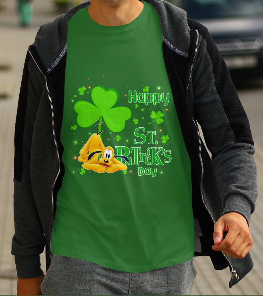 Happy St Patrick's Day Pluto Shamrock T-Shirt