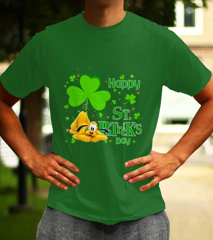 Happy St Patrick's Day Pluto Shamrock T-Shirt
