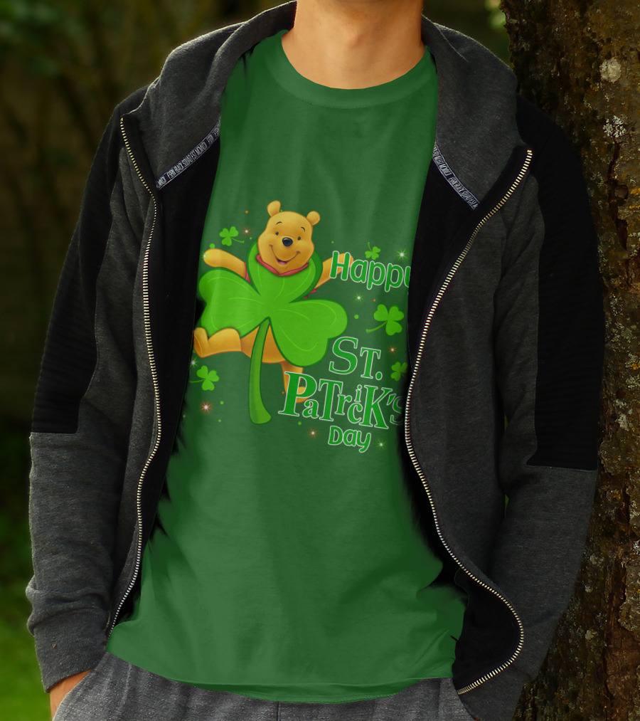 Happy St. Patrick's Day Pooh Shamrock T-Shirt