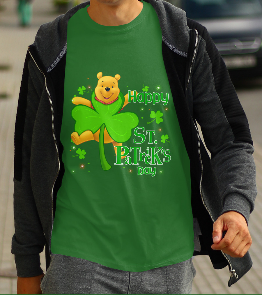 Happy St. Patrick's Day Pooh Shamrock T-Shirt