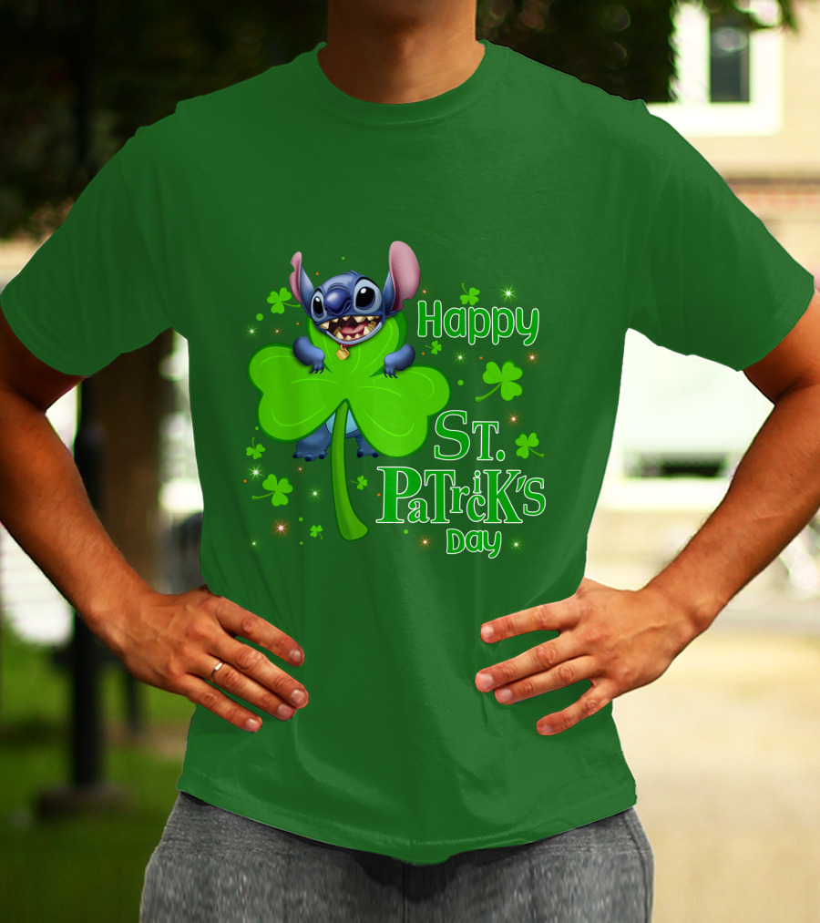 Happy St. Patrick's Day Stitch Shamrock T-Shirt