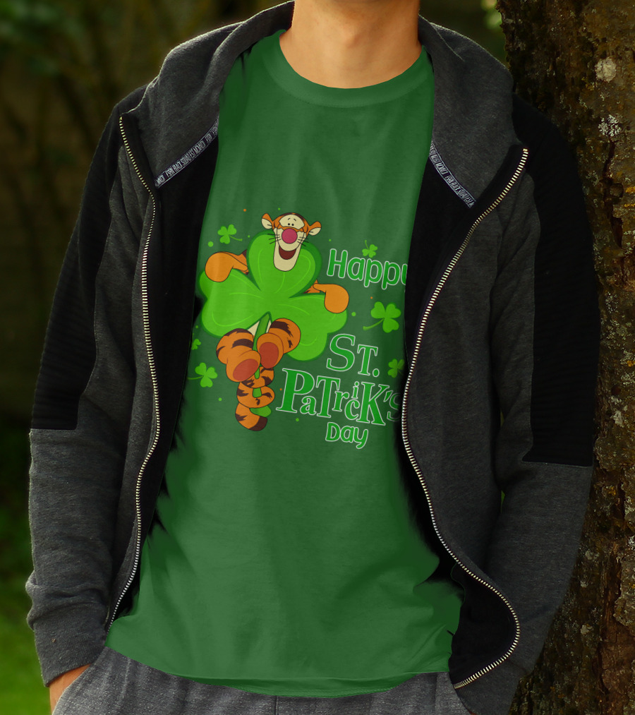 Tigger Happy St. Patrick's Day Shamrock T-Shirt