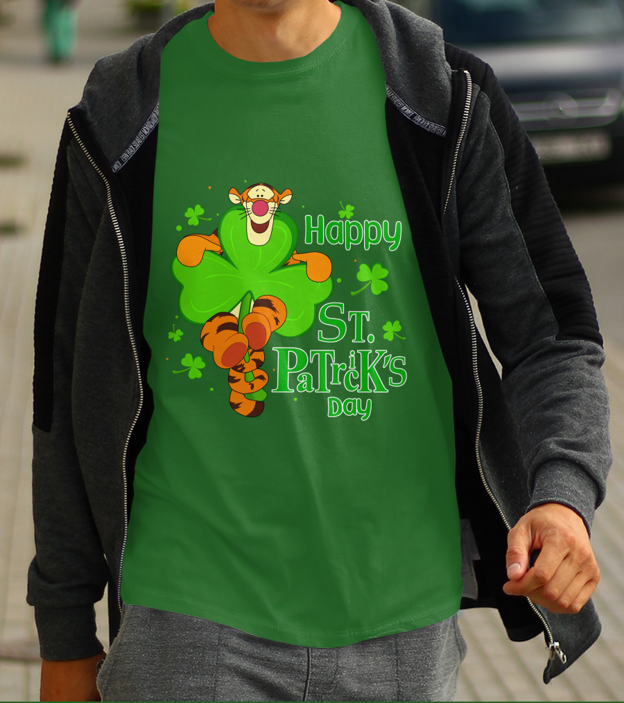 Tigger Happy St. Patrick's Day Shamrock T-Shirt