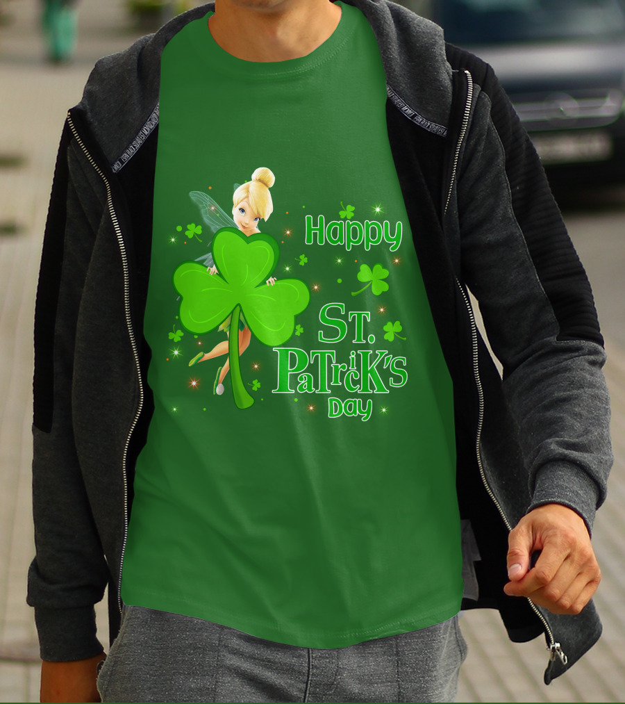 Happy St. Patrick's Day Tinkerbell Shamrock T-Shirt