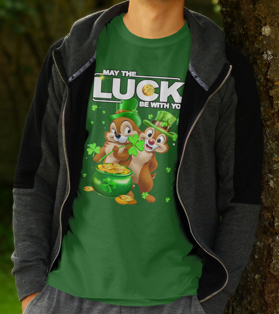 Chip And Dale May The Luck Be With You St Patrick's Day T-Shirt