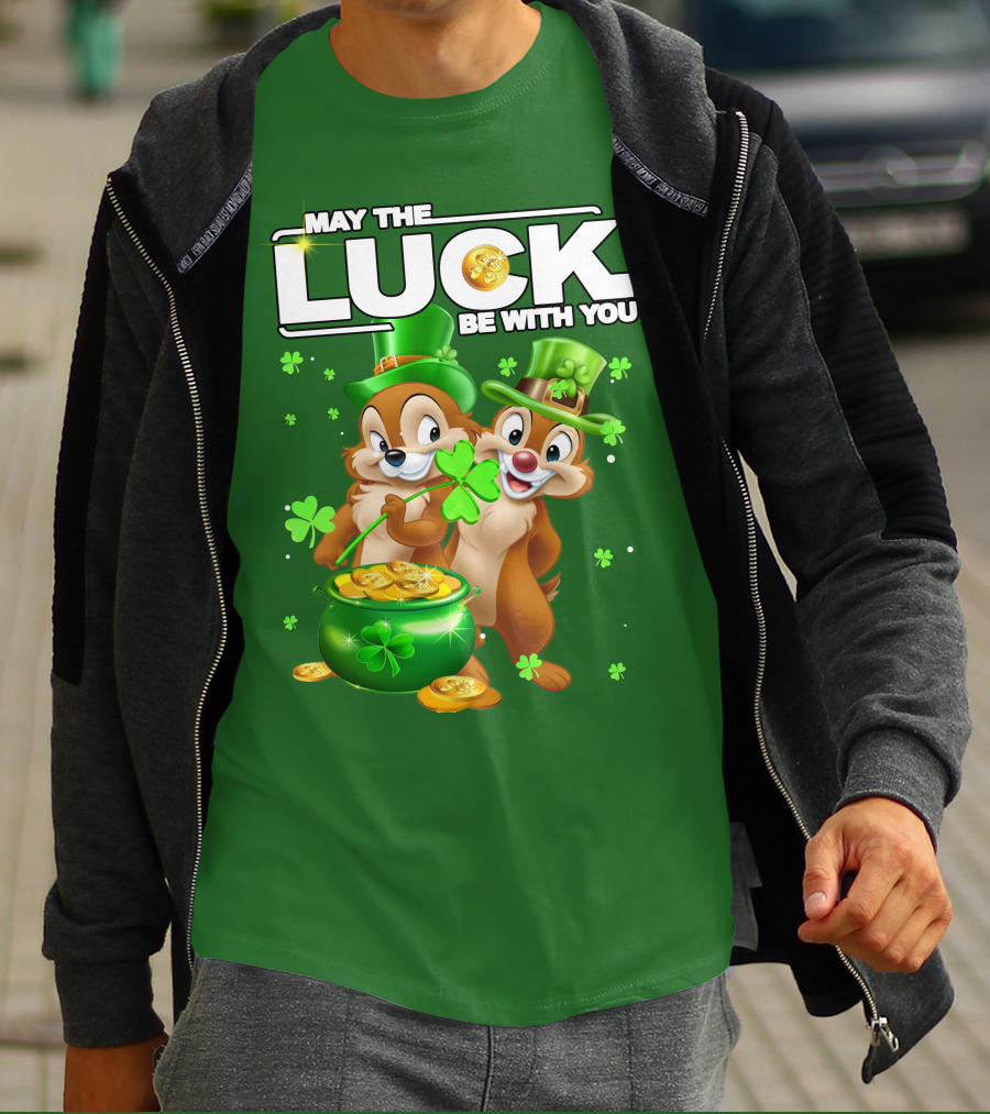 Chip And Dale May The Luck Be With You St Patrick's Day T-Shirt