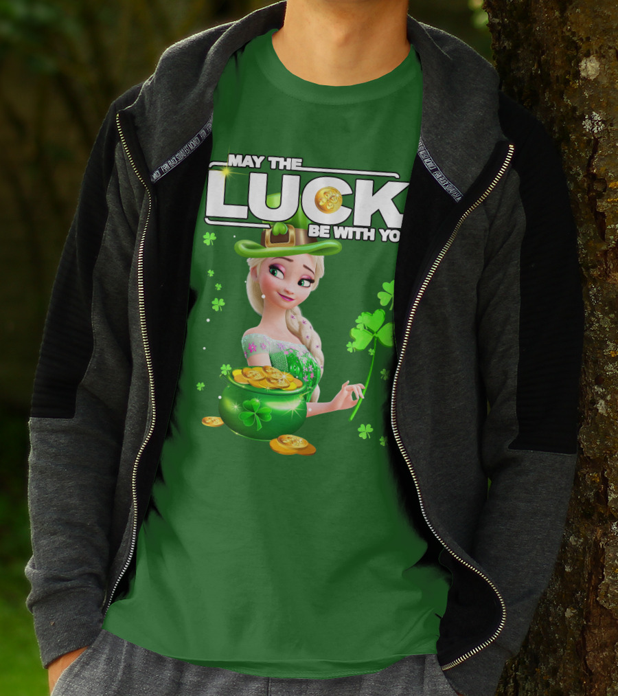 May The Luck Be With You St Patrick's Day Elsa T-Shirt
