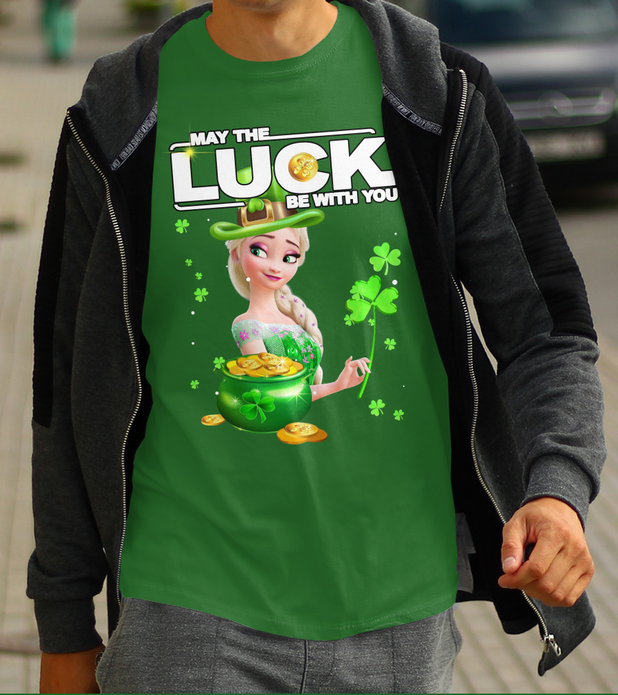 May The Luck Be With You St Patrick's Day Elsa T-Shirt