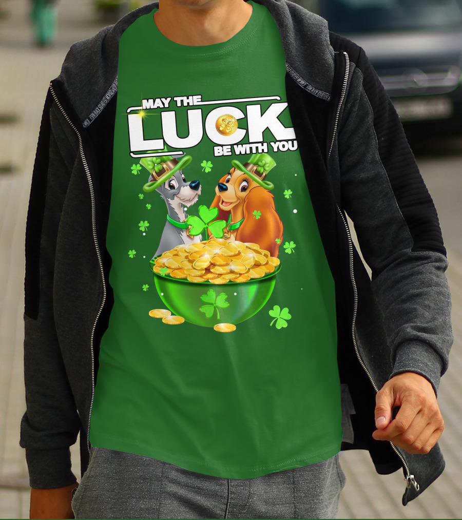 May The Luck Be With You Lady And The Tramp St Patrick's Day T-Shirt