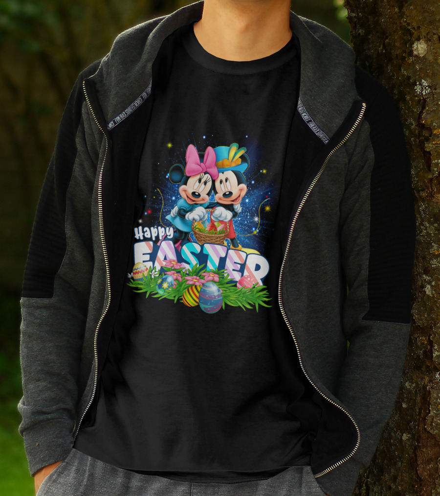 Mk Mn Happy Easter Basket Celebration With Colorful Eggs T-Shirt