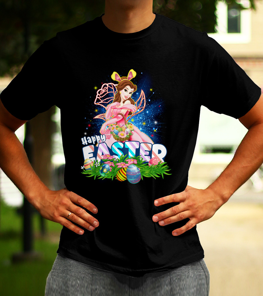 Belle Happy Easter Eggs Basket Fantasy T-Shirt