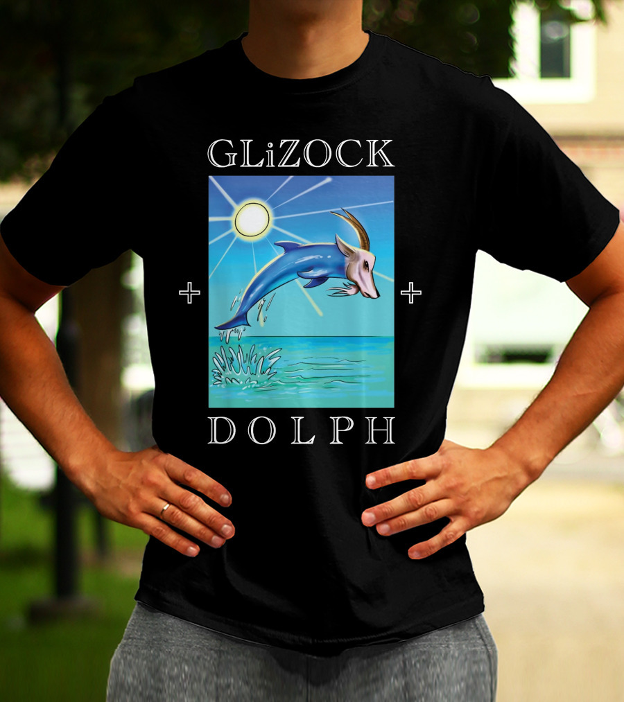 GLiZOCK DOLPH Goat Dolphin Jump Ocean T-Shirt