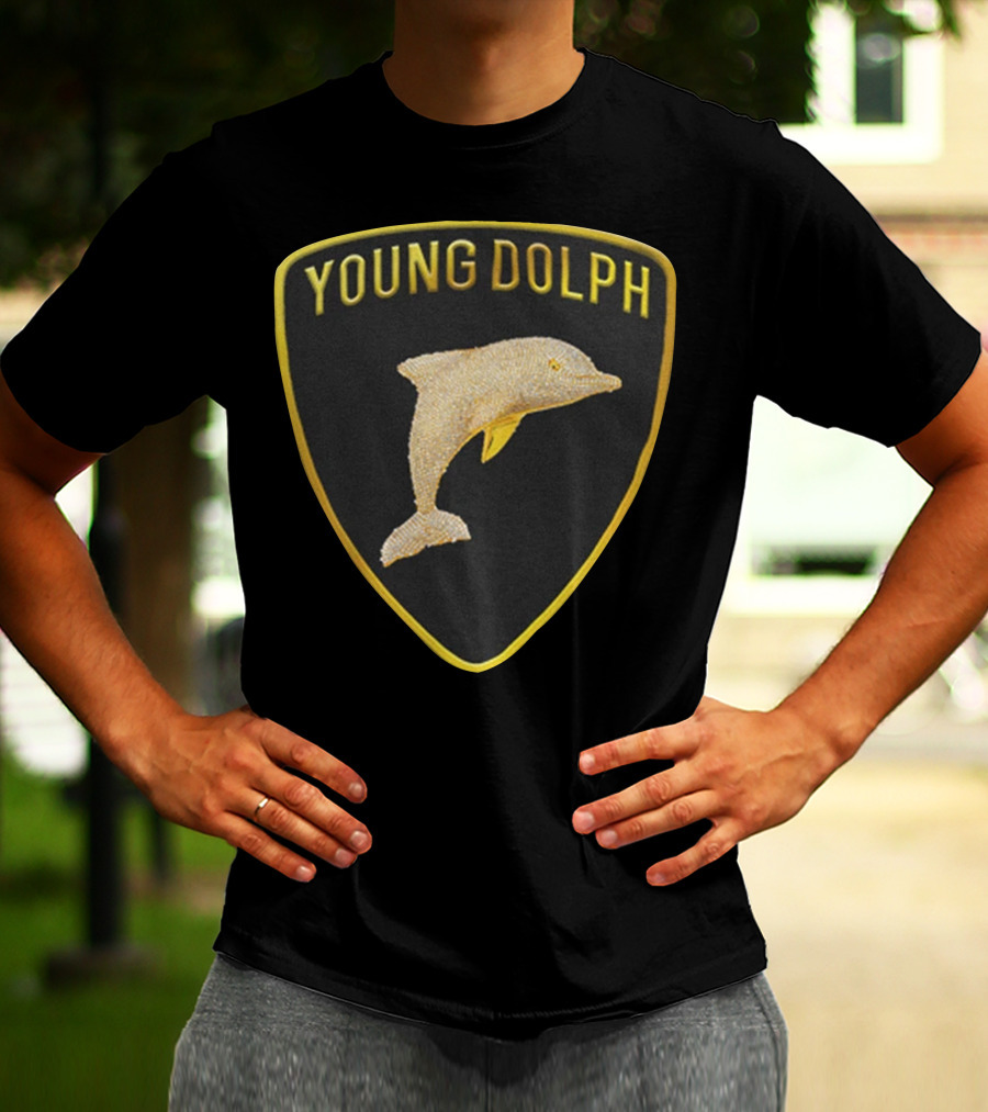 YOUNG DOLPH Rich Slave Emblem Badge T-Shirt