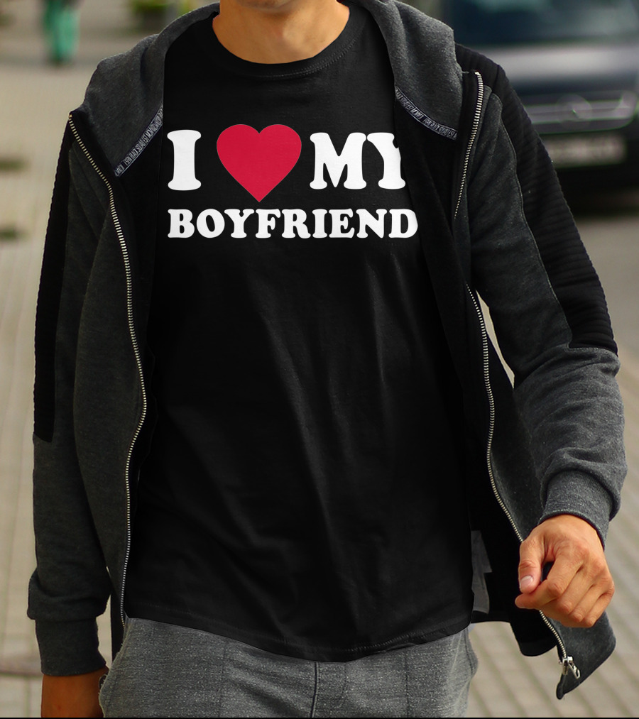 I Love My Boyfriend Heart T-Shirt