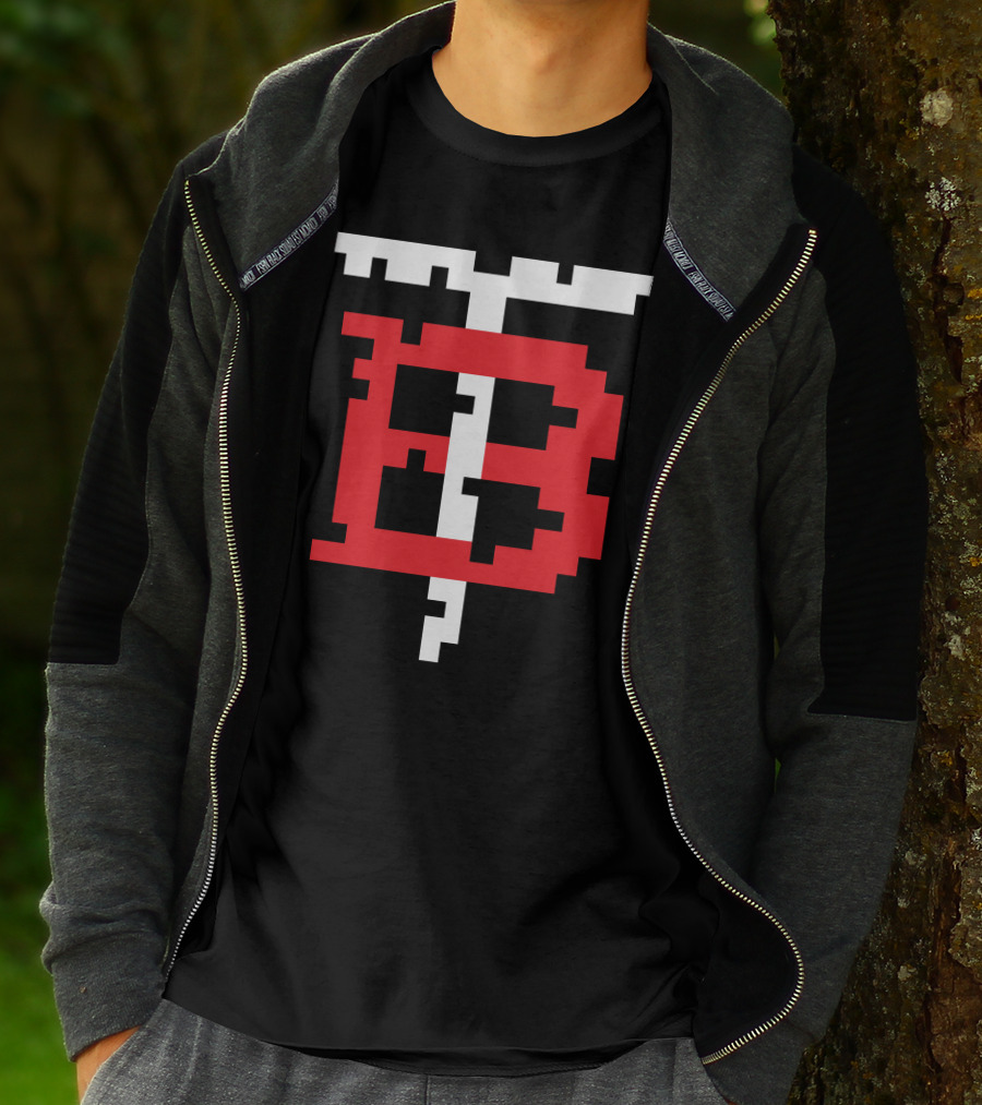 GGEZ BLACK Pixelated Red B With White T T-Shirt