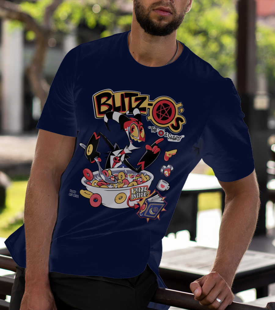 Blitzo's The O Is Silent Prize Inside Cereal Hazbin Hotel Store T-Shirt