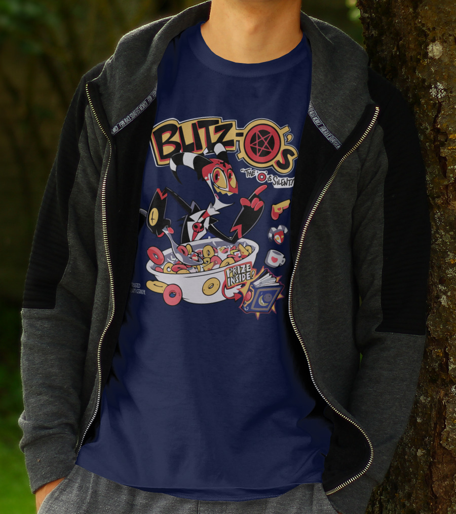 Blitzo's The O Is Silent Prize Inside Cereal Hazbin Hotel Store T-Shirt