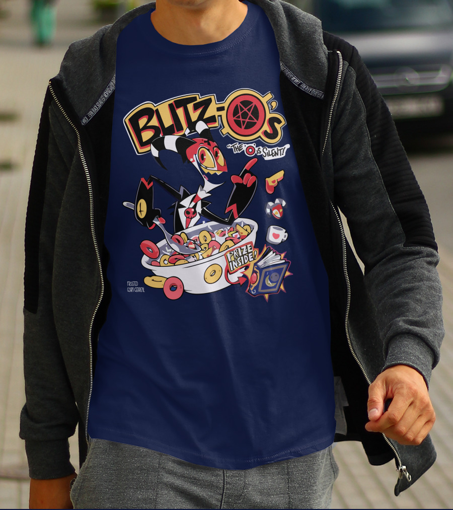 Blitzo's The O Is Silent Prize Inside Cereal Hazbin Hotel Store T-Shirt