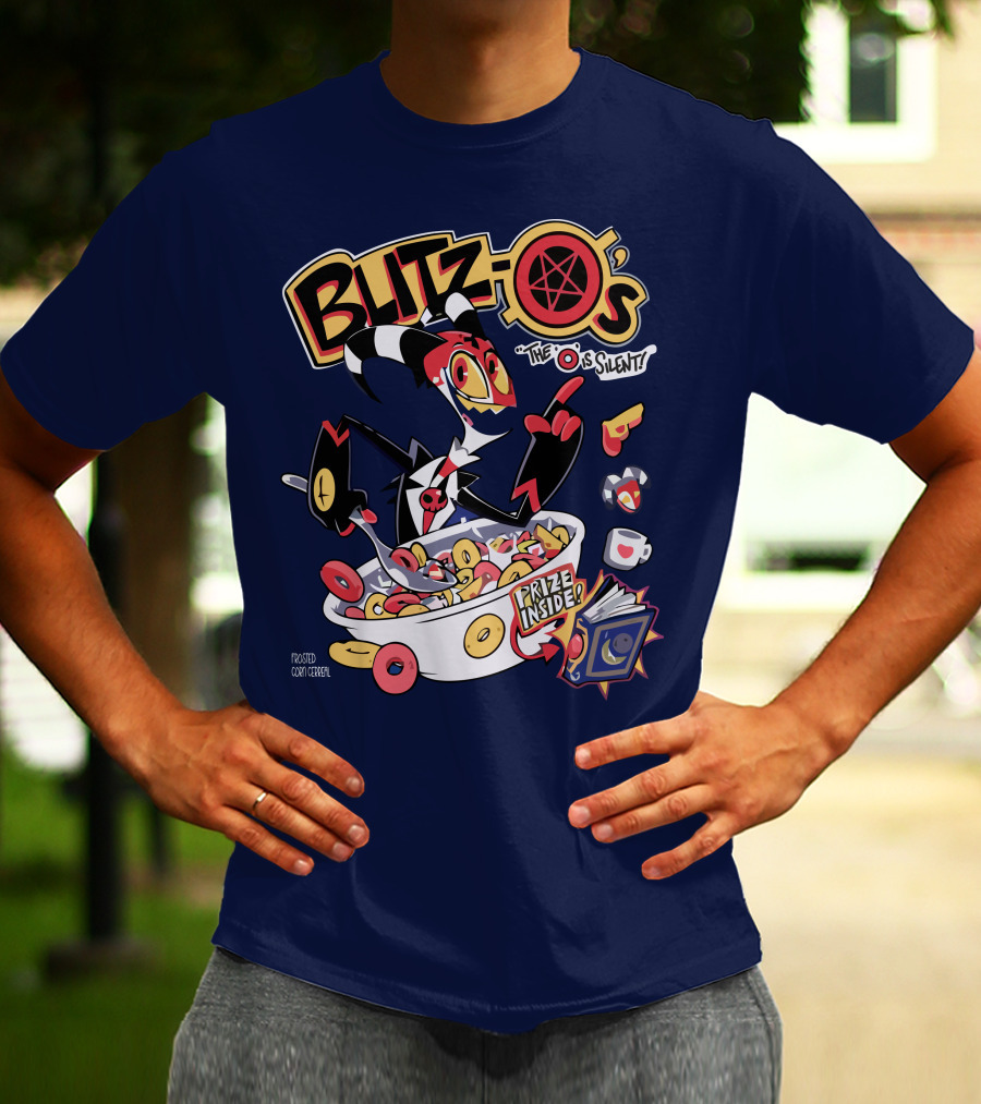 Blitzo's The O Is Silent Prize Inside Cereal Hazbin Hotel Store T-Shirt