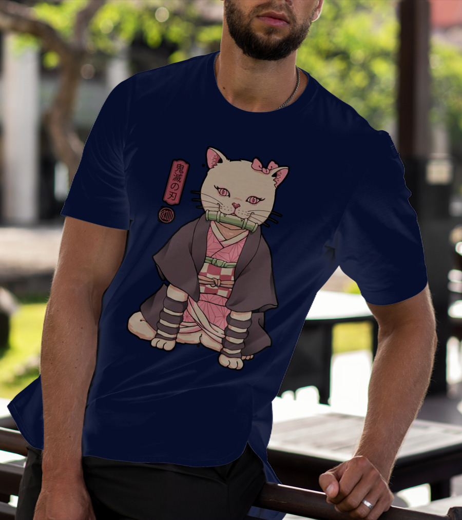 Stolas Store Nezuko Cat Demon Slayer T-Shirt