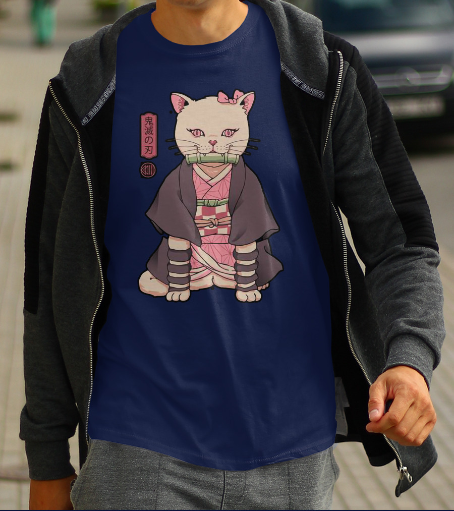 Stolas Store Nezuko Cat Demon Slayer T-Shirt