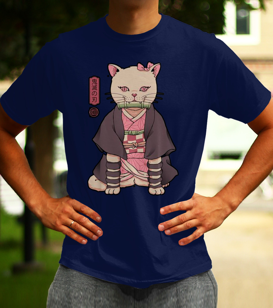 Stolas Store Nezuko Cat Demon Slayer T-Shirt