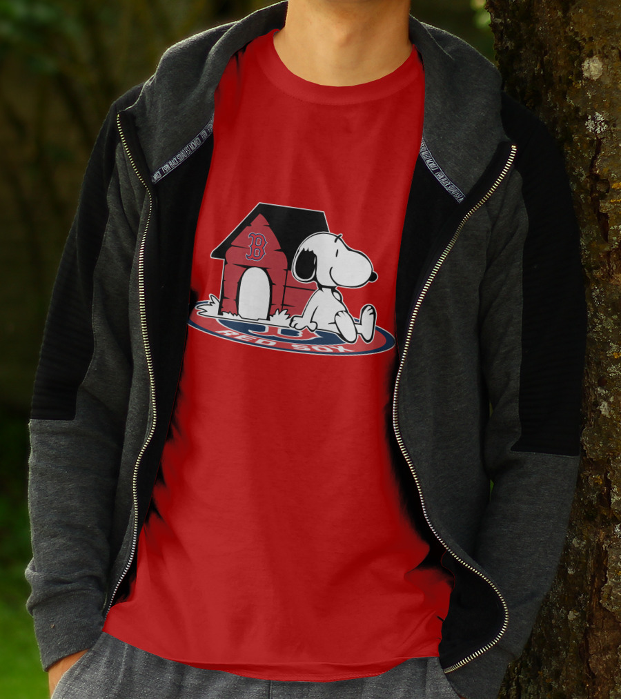 Boston Red Sox Snoopy Fan Now And Forever T-Shirt