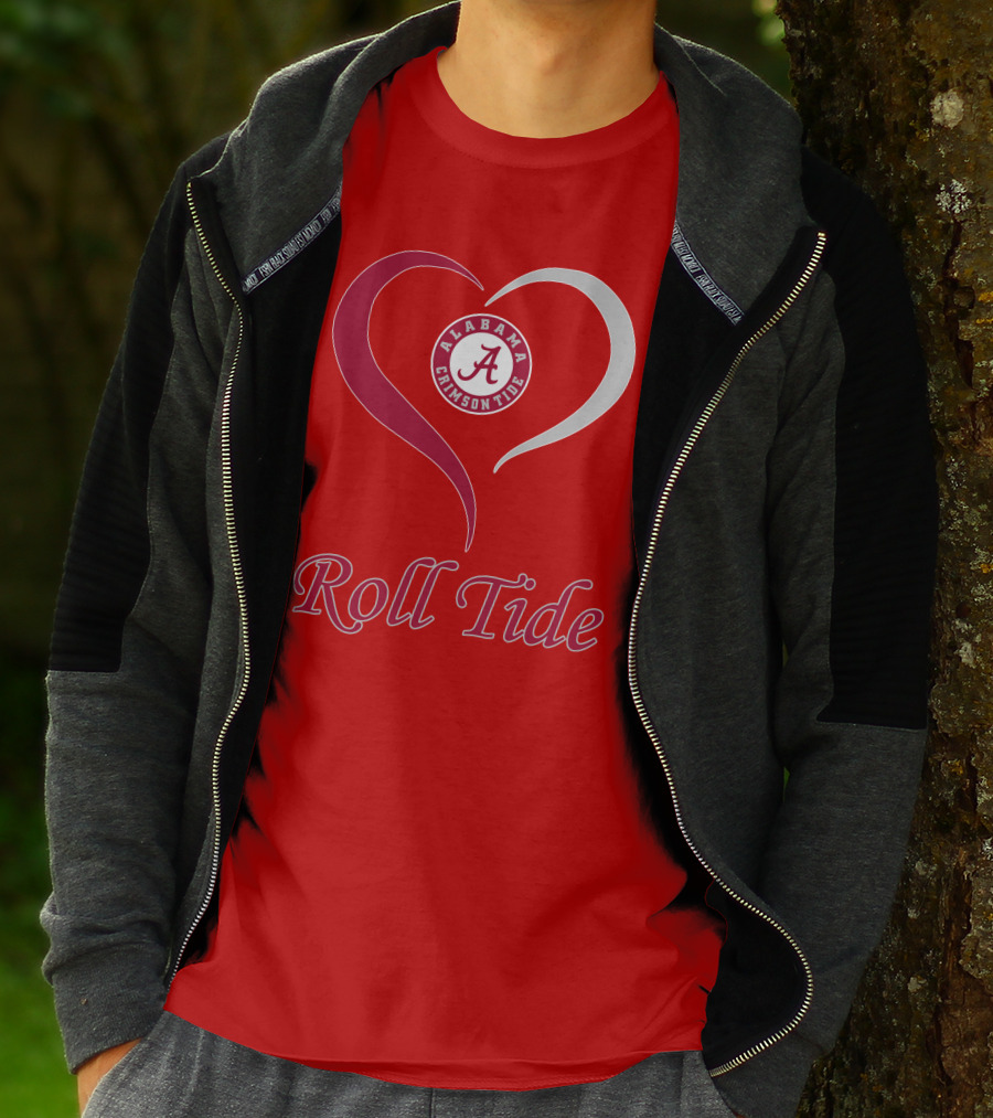 Alabama Crimson Tide Roll Tide Heart T-Shirt