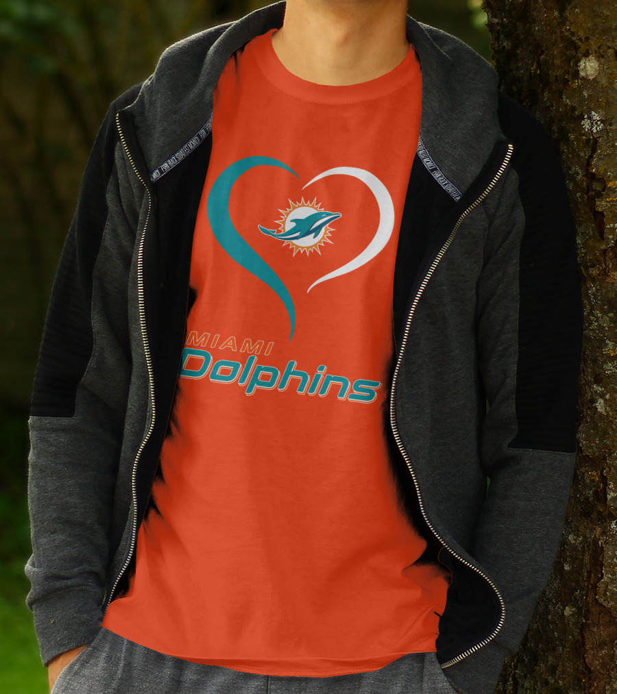 Miami Dolphins Heart T-Shirt