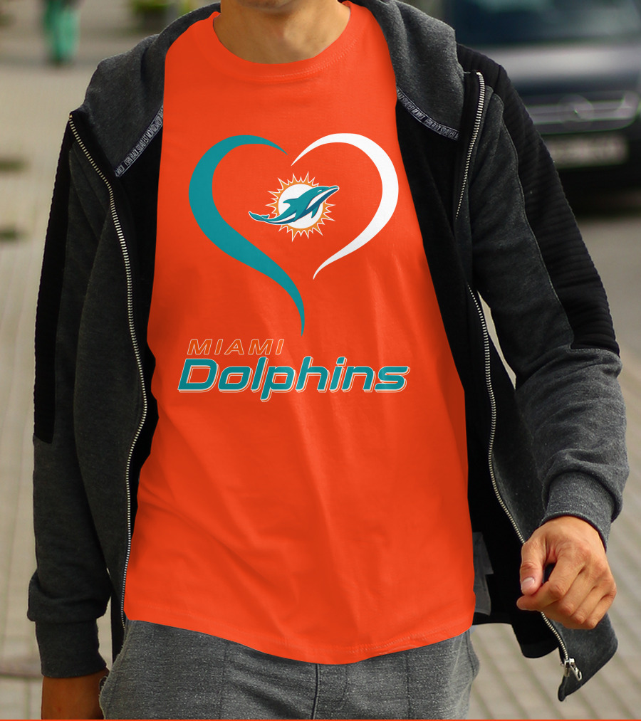 Miami Dolphins Heart T-Shirt