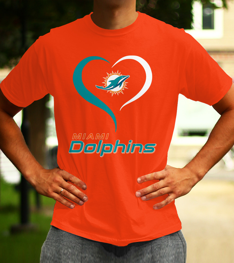 Miami Dolphins Heart T-Shirt