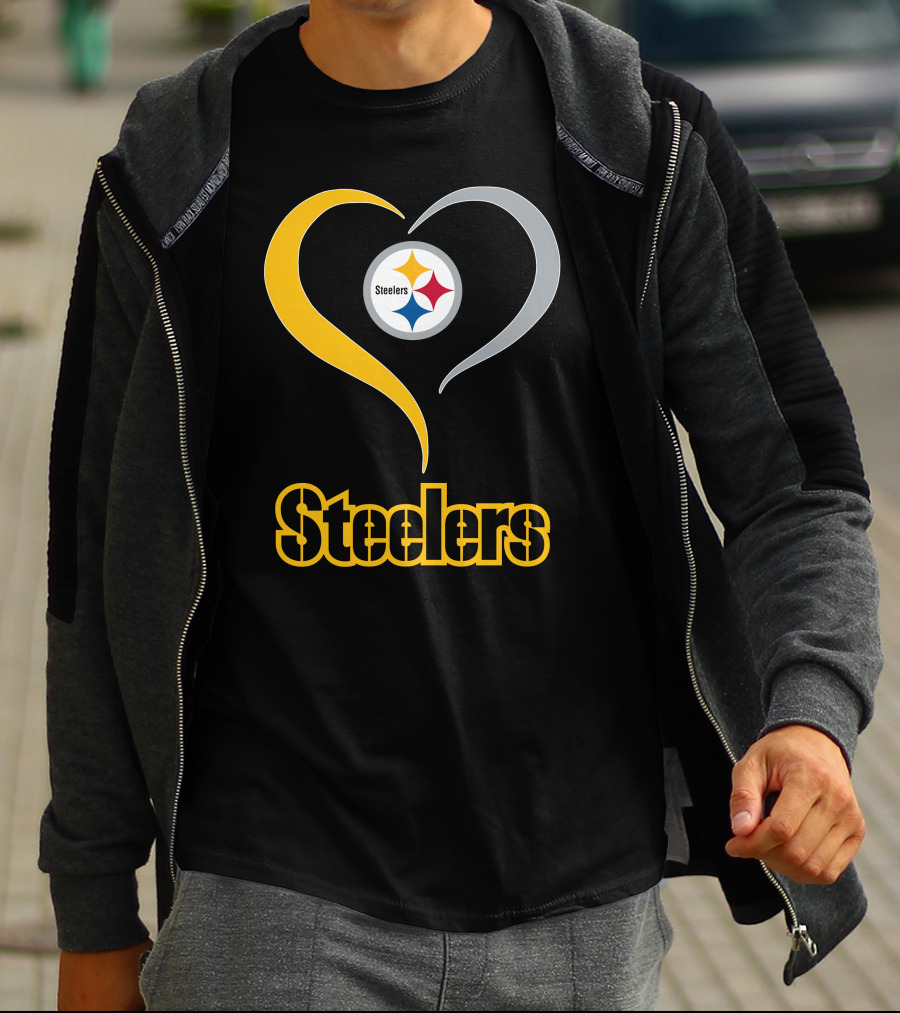 Steelers Heart Logo With Pittsburgh Steelers T-Shirt
