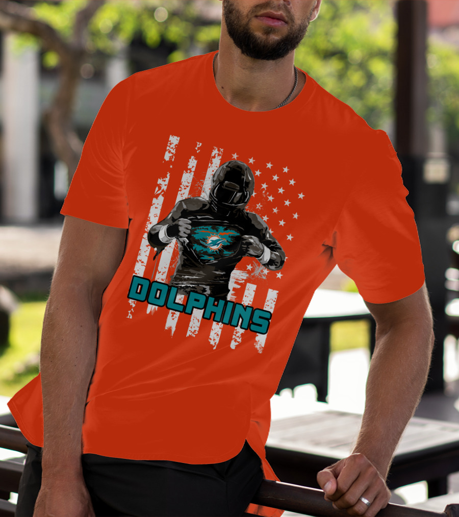 Dolphins Superhero Unveiling Miami Pride Flag T-Shirt
