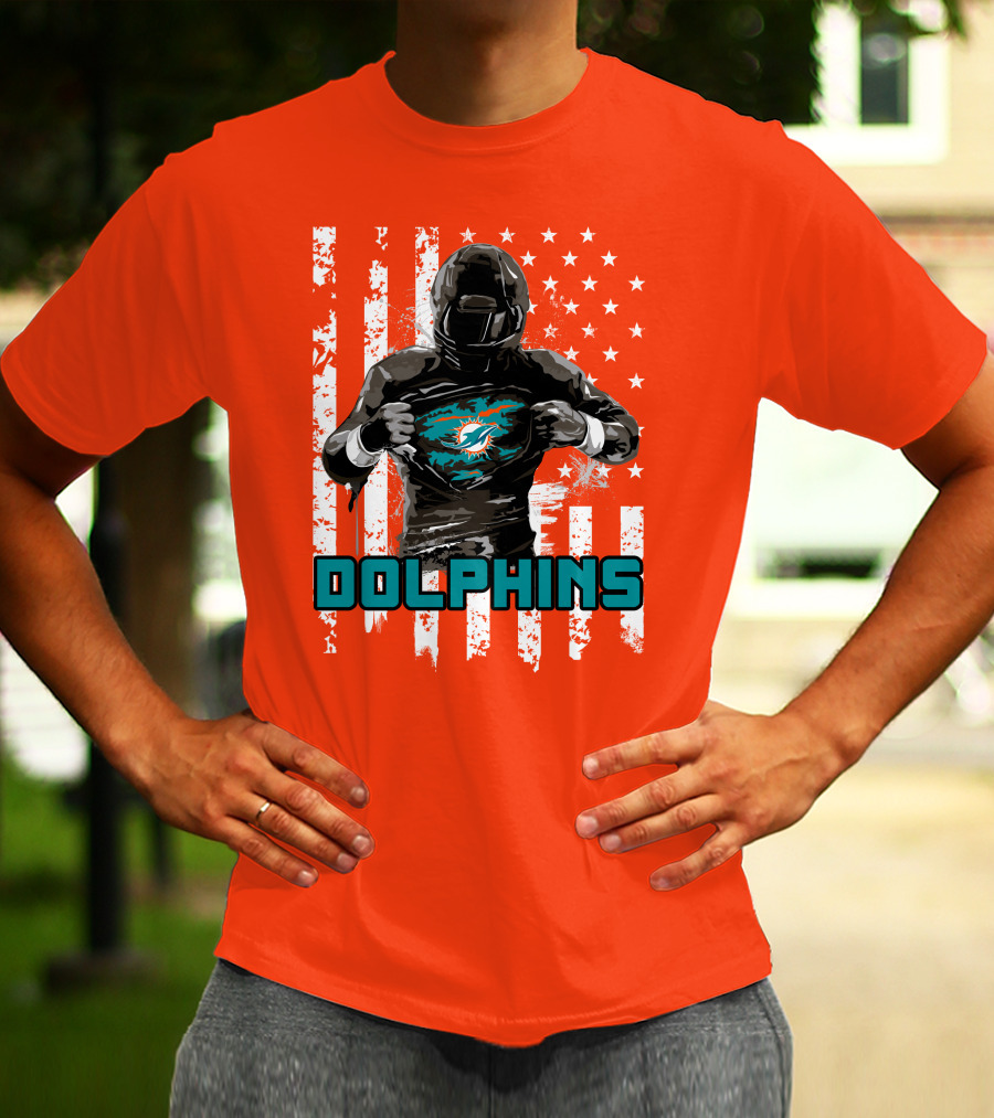 Dolphins Superhero Unveiling Miami Pride Flag T-Shirt