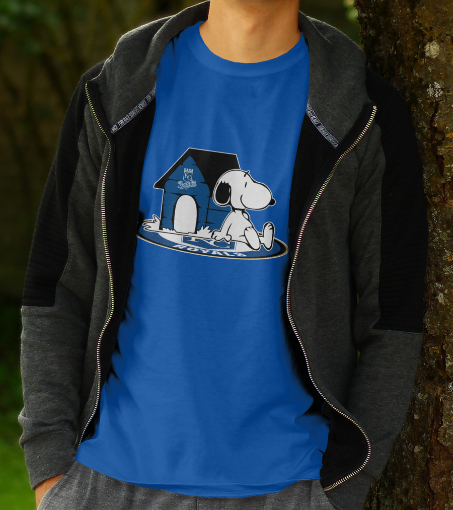 Kansas City Royals Snoopy And Doghouse Fan Now And Forever T-Shirt